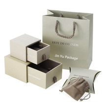 Custom Excellent Cream Color Paper Drawer Gift Jewellery Packaging Box